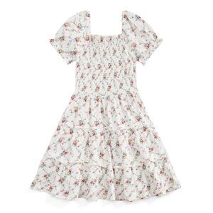 Ralph Lauren Girls Floral Smocked Cotton Jersey Dress L 12–14. (Used)